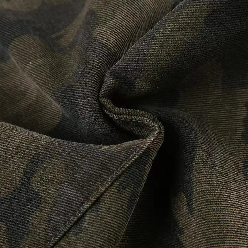 Loose Camouflage Workwear With Pocket Jeans