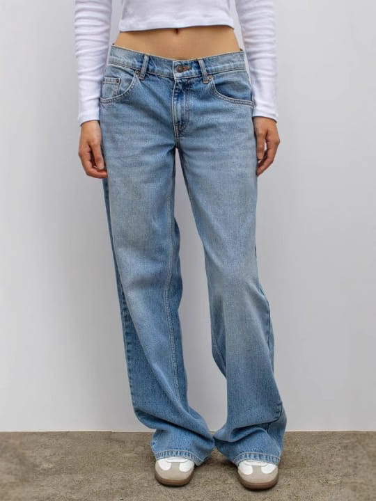 Retro Street Leopard Print XINGX Patchwork Stitching Straight Jeans