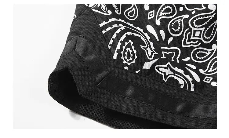 Splicing Hanging Crotch Military Cloth Hip-hop Men’s Shorts