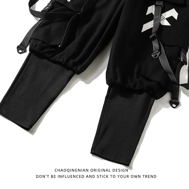 Fake Two-piece Pants Male Functional Wind High Street Trend Overalls