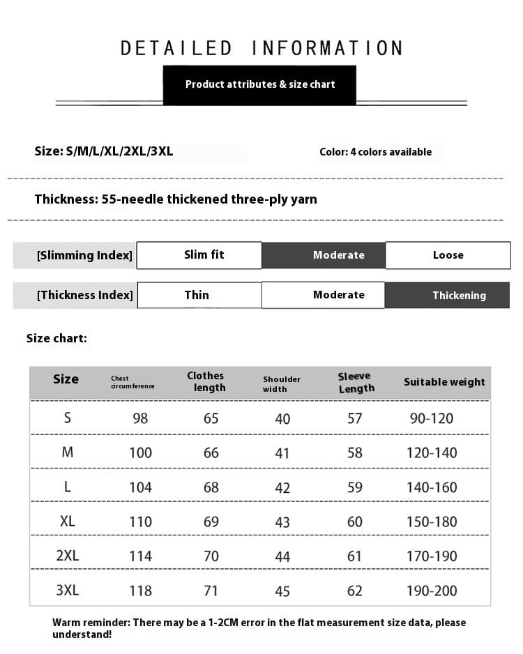 Men’s Thickened Round Neck Sweater Pullover Knitting Bottoming Shirt