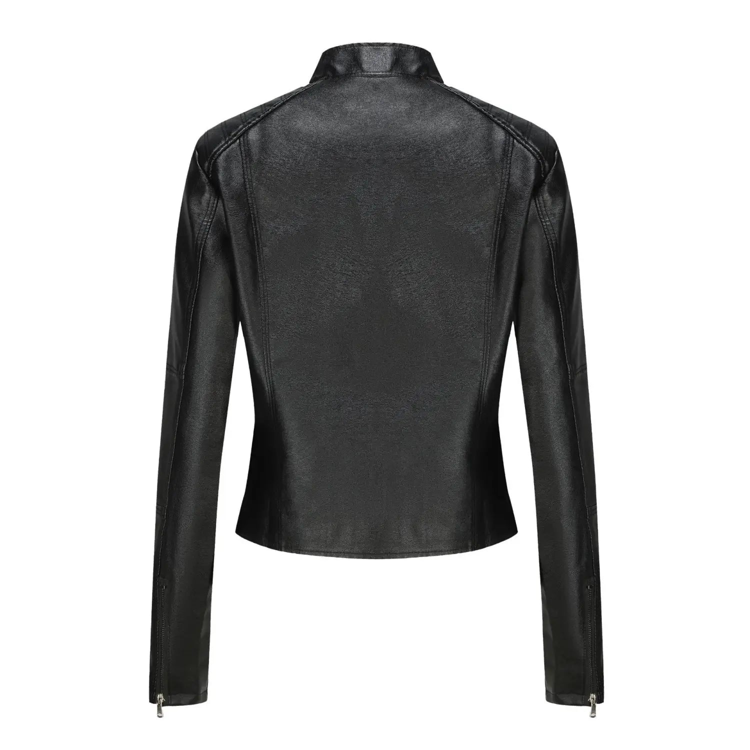 Women’s Short Slim-fit Leather Coat