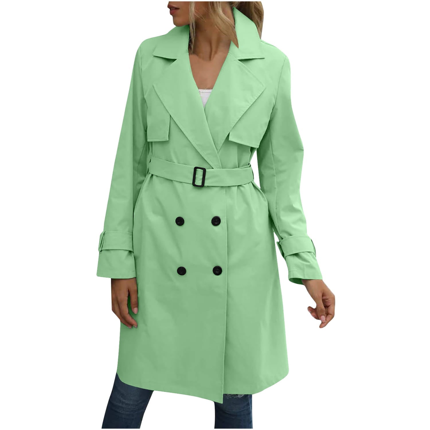 European And American Autumn Women’s Double Breasted Fashion Casual Trench Coat