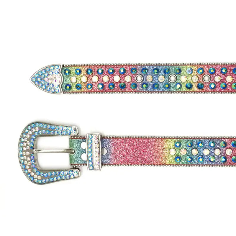 Fashion Personality Women’s Thin Belt Rhinestone