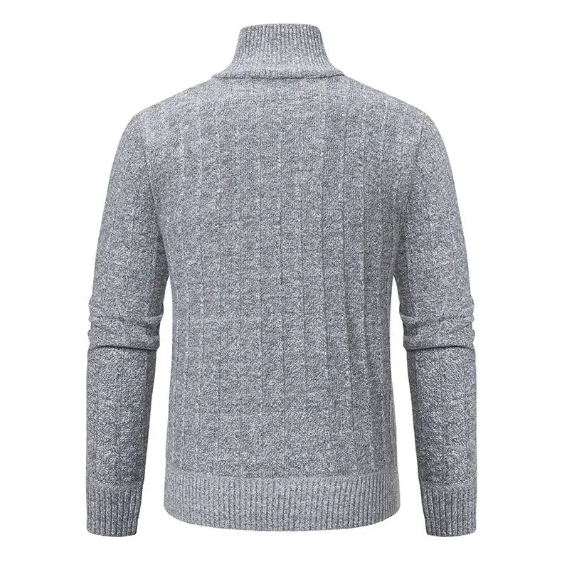 Men’s Half Zipped Stand Collar Pullover Fleece Sweater