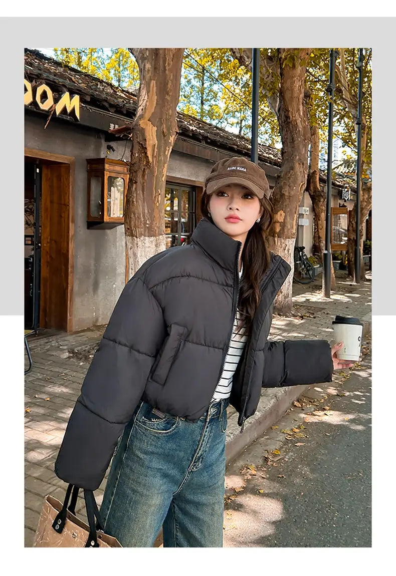 Stand-up Collar Thick Down Cotton Jacket Coat