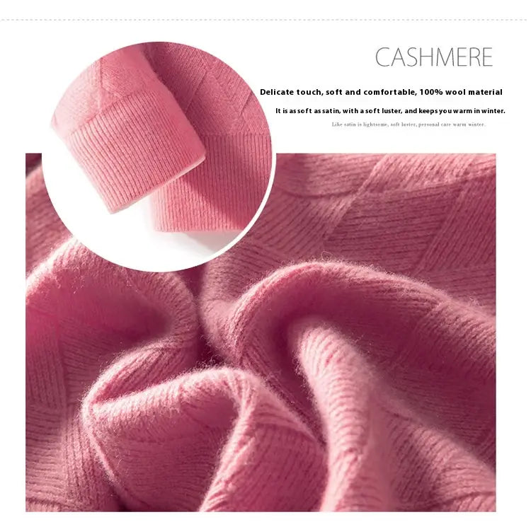 Pure Wool Sweater Men’s Loose Round Neck Sweater Casual Thickening Knitted Bottoming Shirt