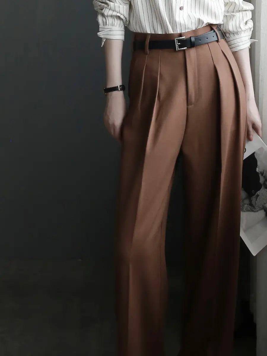 Suit Pants Women’s Slim Wide-leg Pants Mopping Floor Straight-leg Trousers