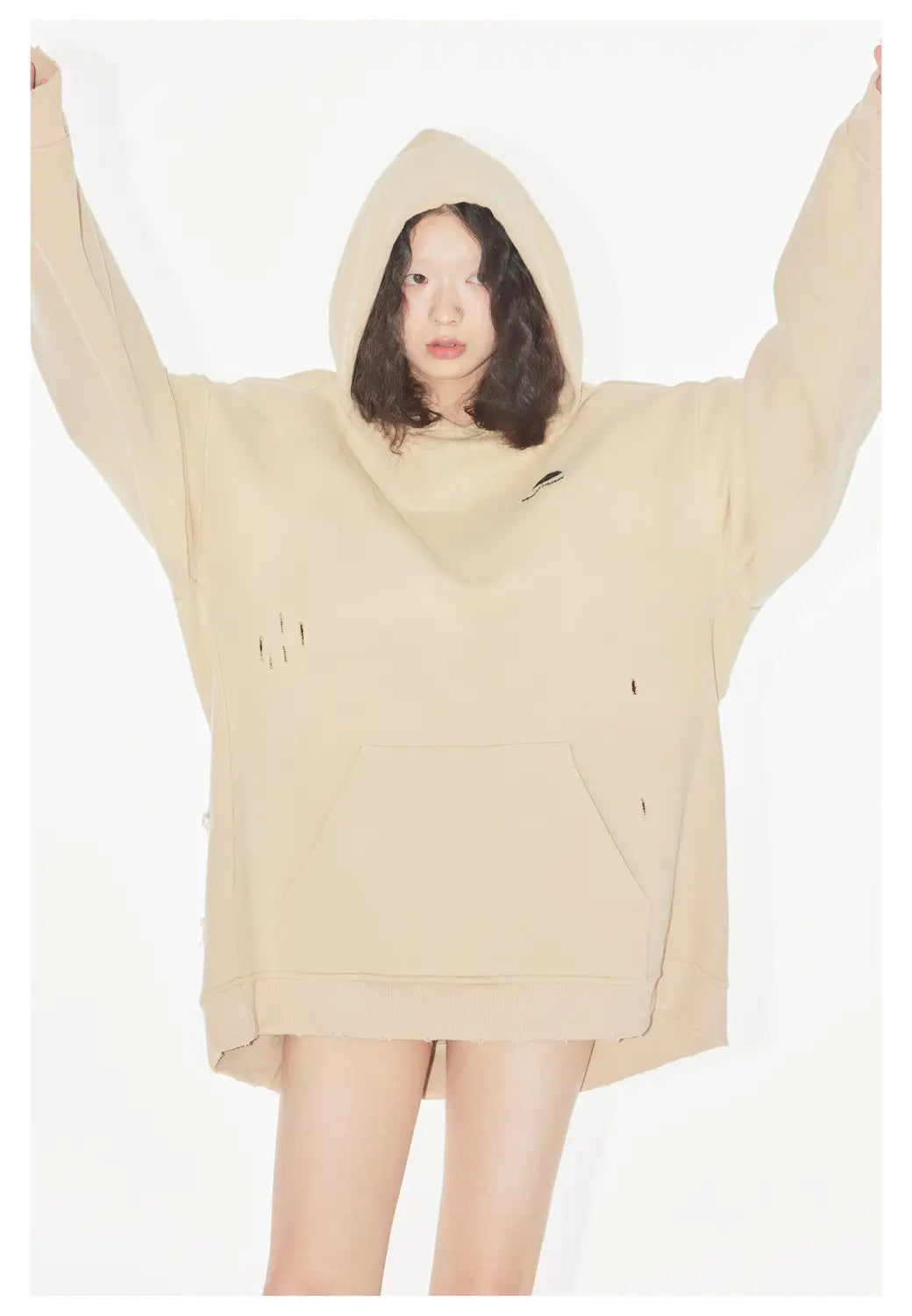 Worn Out And Torn Soft Comfortable Loose Hoodie