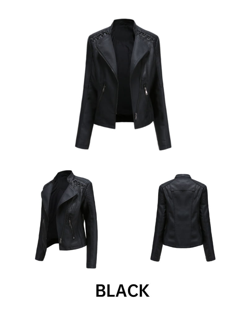 Slim Fit Thin Leather Coat Women’s Motorcycle Clothing