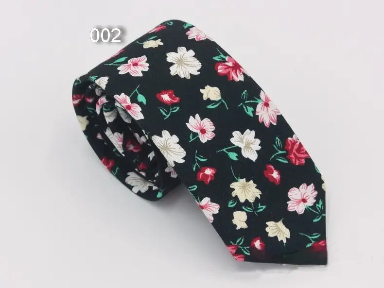 Men’s Suit Printed Cotton Pocket Handkerchief With Floral Patterns Fashionable And Casual Printed Tie