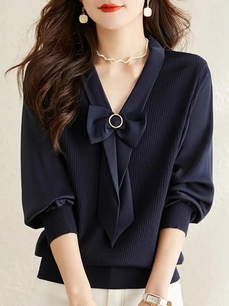 New V-neck Short Temperament Base Sweater