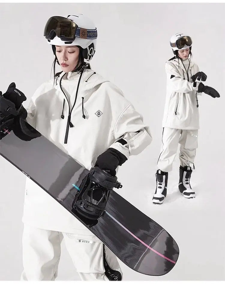 Ski Suit Soft Shell Sweater Women’s Men’s Pullover Top Veneer Double Board Waterproof Coat