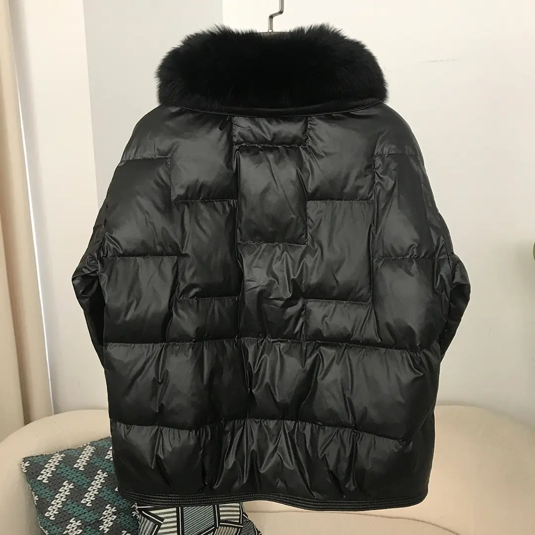 Down Jacket Short Loose Fashion Retro Patchwork Coat