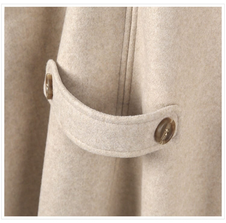 Lace-up Shawl Cape Thickened Coat Woolen