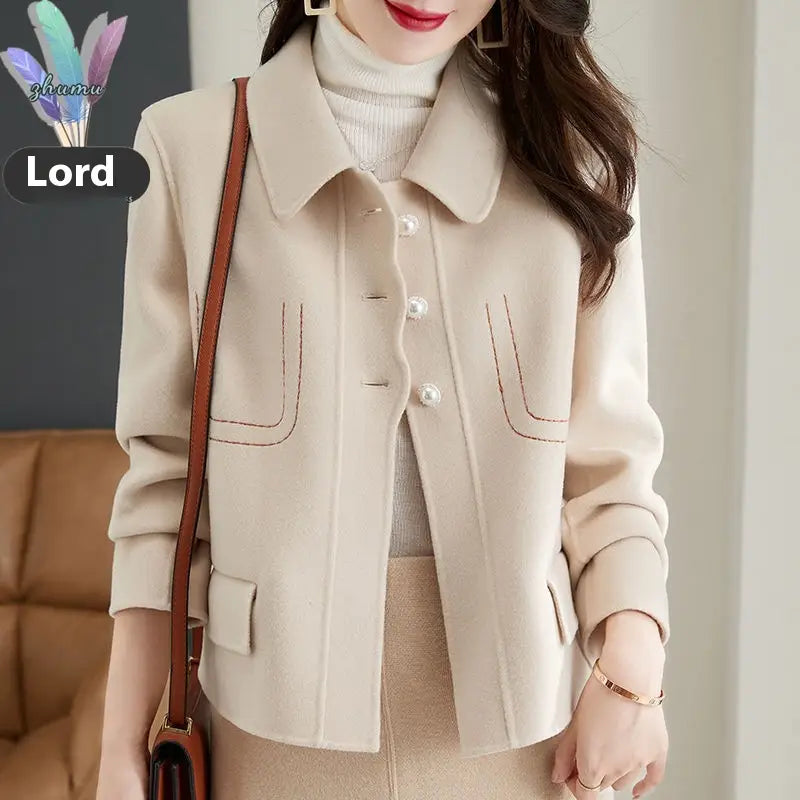 Fashionable Korean Style Slimming Casual All-matching Graceful Solid Color Small