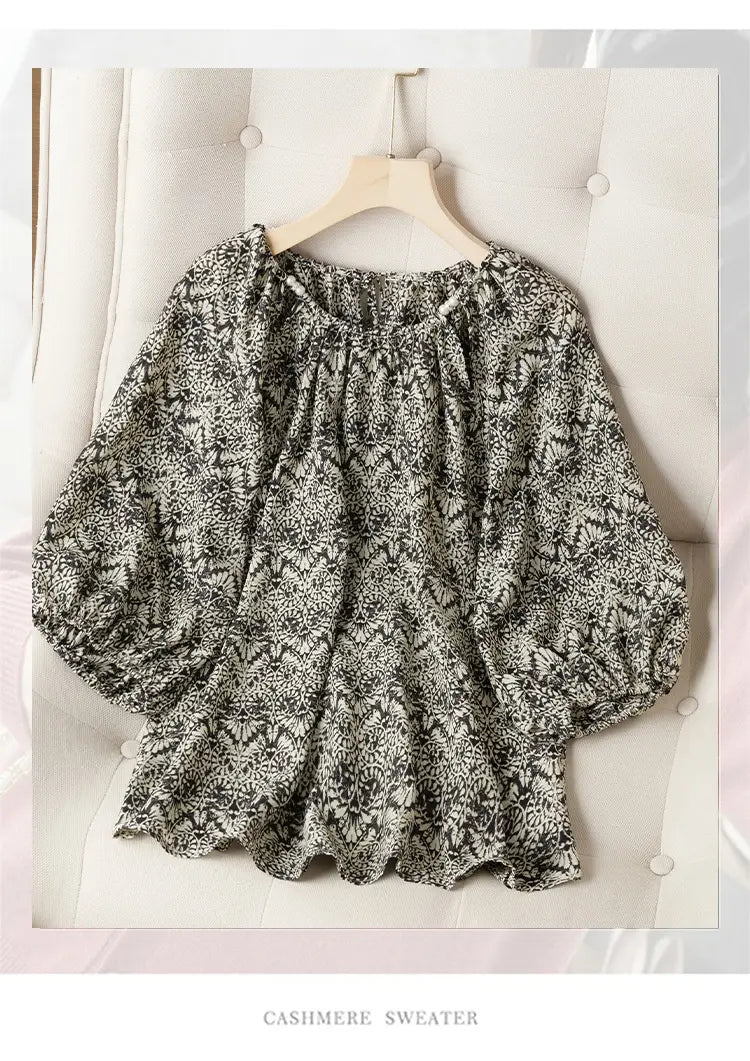 Women’s Loose Slimming 34 Sleeves Shirt