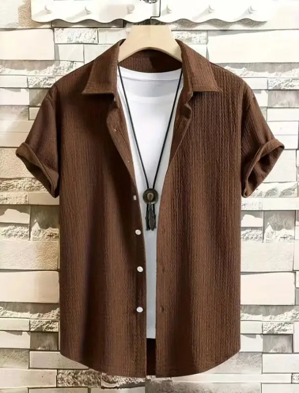 Holiday Leisure Wrinkle Men’s Short Sleeve Shirt