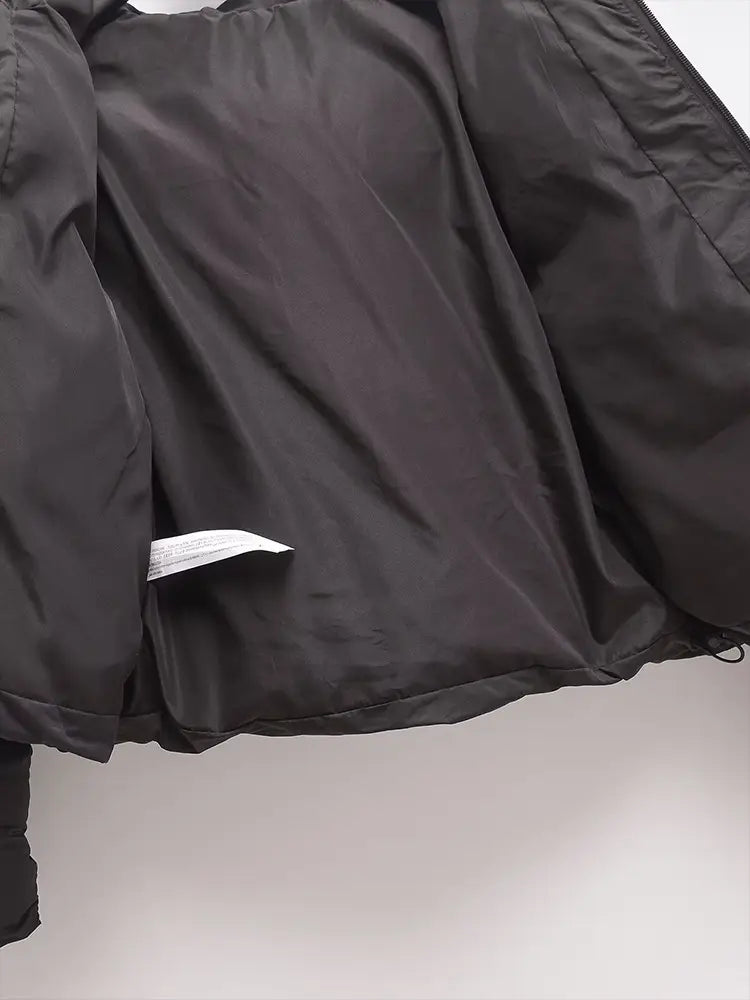 Simple Hooded Long Sleeve Zipper Pocket Protective Jacket Coat For Women
