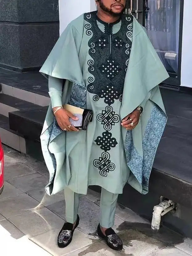 African Ethnic Print Casual Men’s Three-piece Suit