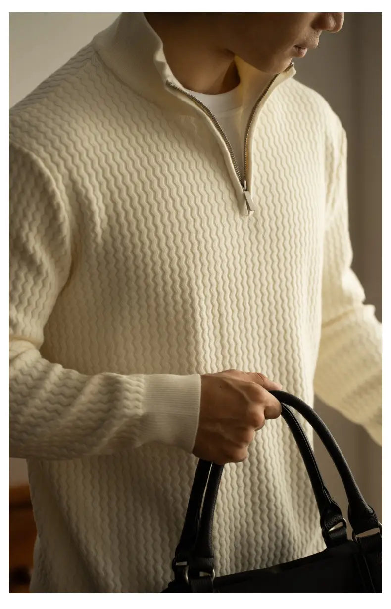 Turtleneck Zipper Sweater Men’s Coat Thick Long Sleeve