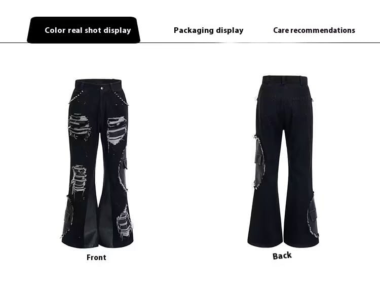 Retro Rivet Stitching Skinny Jeans