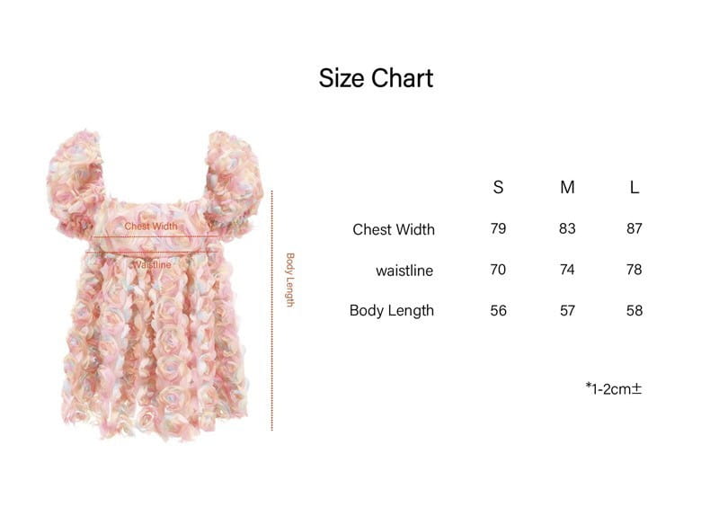 Women’s Sweet Print Mini Skirt Short Sleeve Stitching Flower Puffy Sleeve Dress