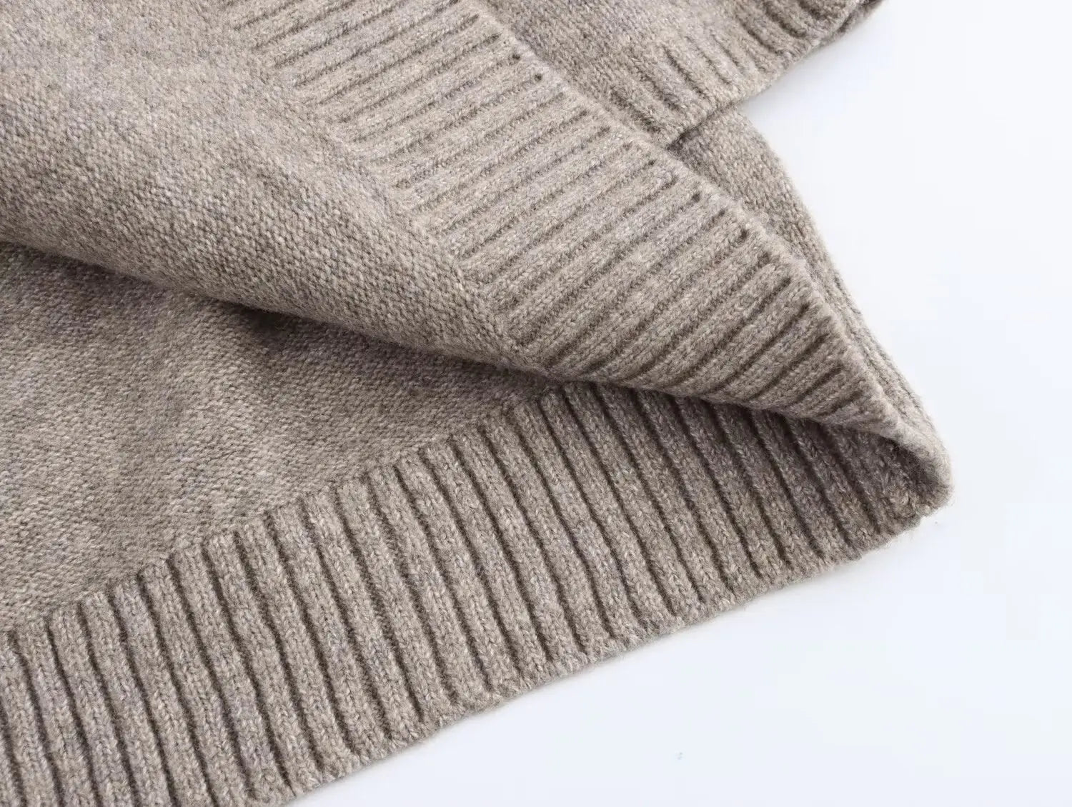All-match Cloak Design Round Neck Knitted Coat