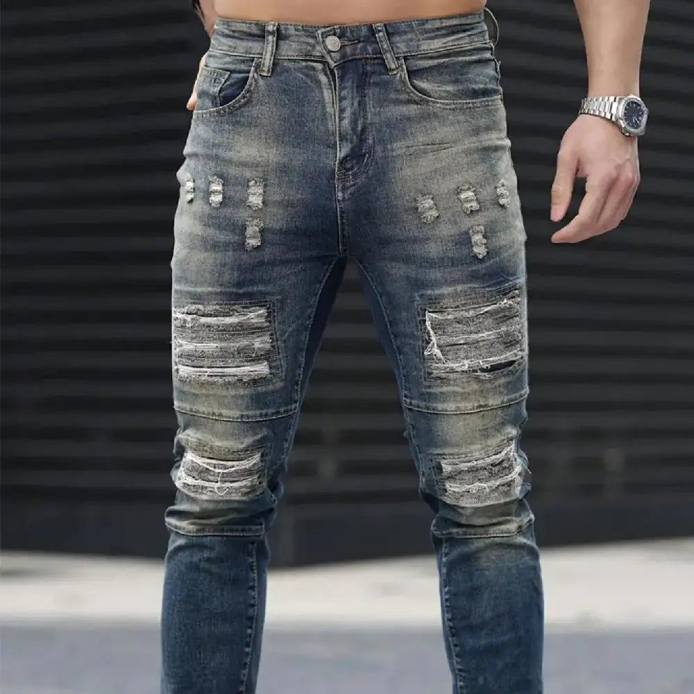 Men’s Fashion Ripped Cool High Street Jeans