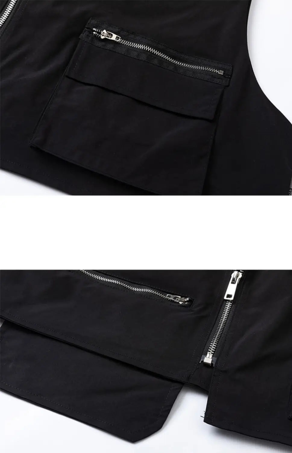 High Street Hip-hop Vibe Style Dark Multi-zip Sleeveless Waistcoat Summer