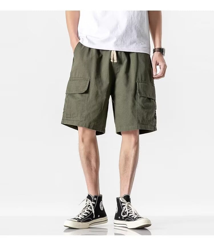 Summer Hong Kong Style Short Sleeve Shirt Coat Shorts Three-piece Suit
