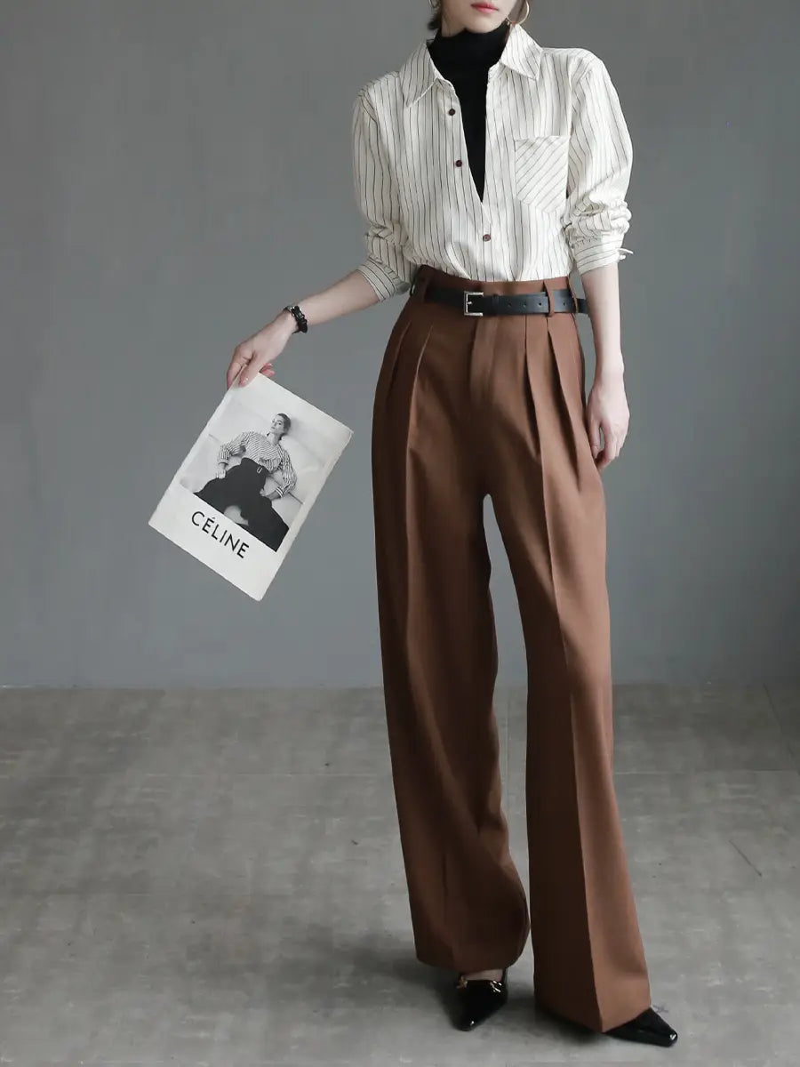Suit Pants Women’s Slim Wide-leg Pants Mopping Floor Straight-leg Trousers