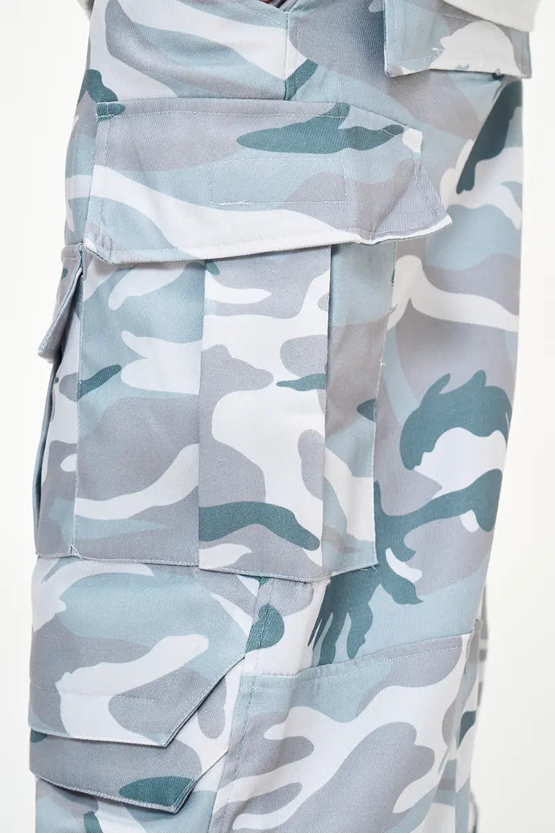 Multi-Pocket Workwear Camouflage Casual Loose Fashion Brand Wide Leg Paratrooper Pants Men