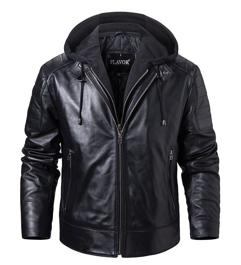 Leather Coat Trend Plus Cotton Hooded