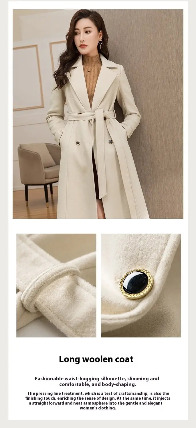 Woolen Double-breasted Elegant Cashmere Coat