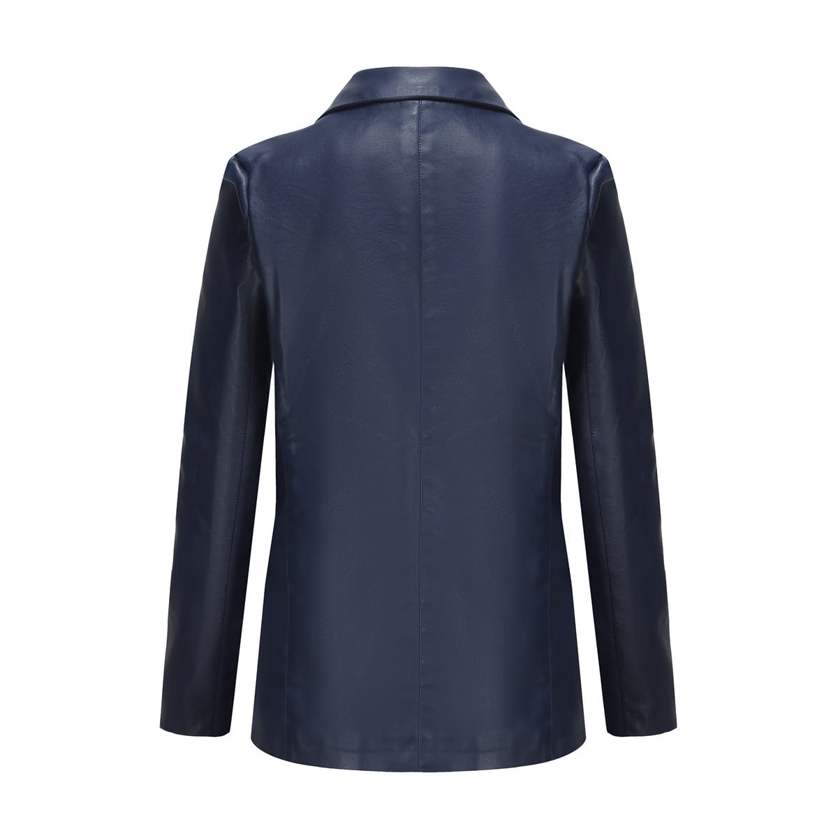 Single Button Commute Leisure Solid Color Leather Coat