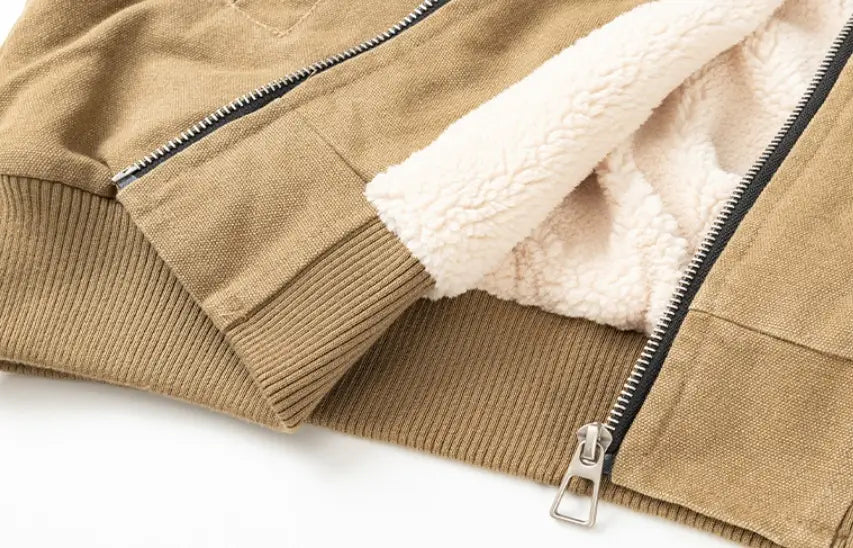 Retro Winter Lamb Men’s And Women’s Cotton-padded Jacket