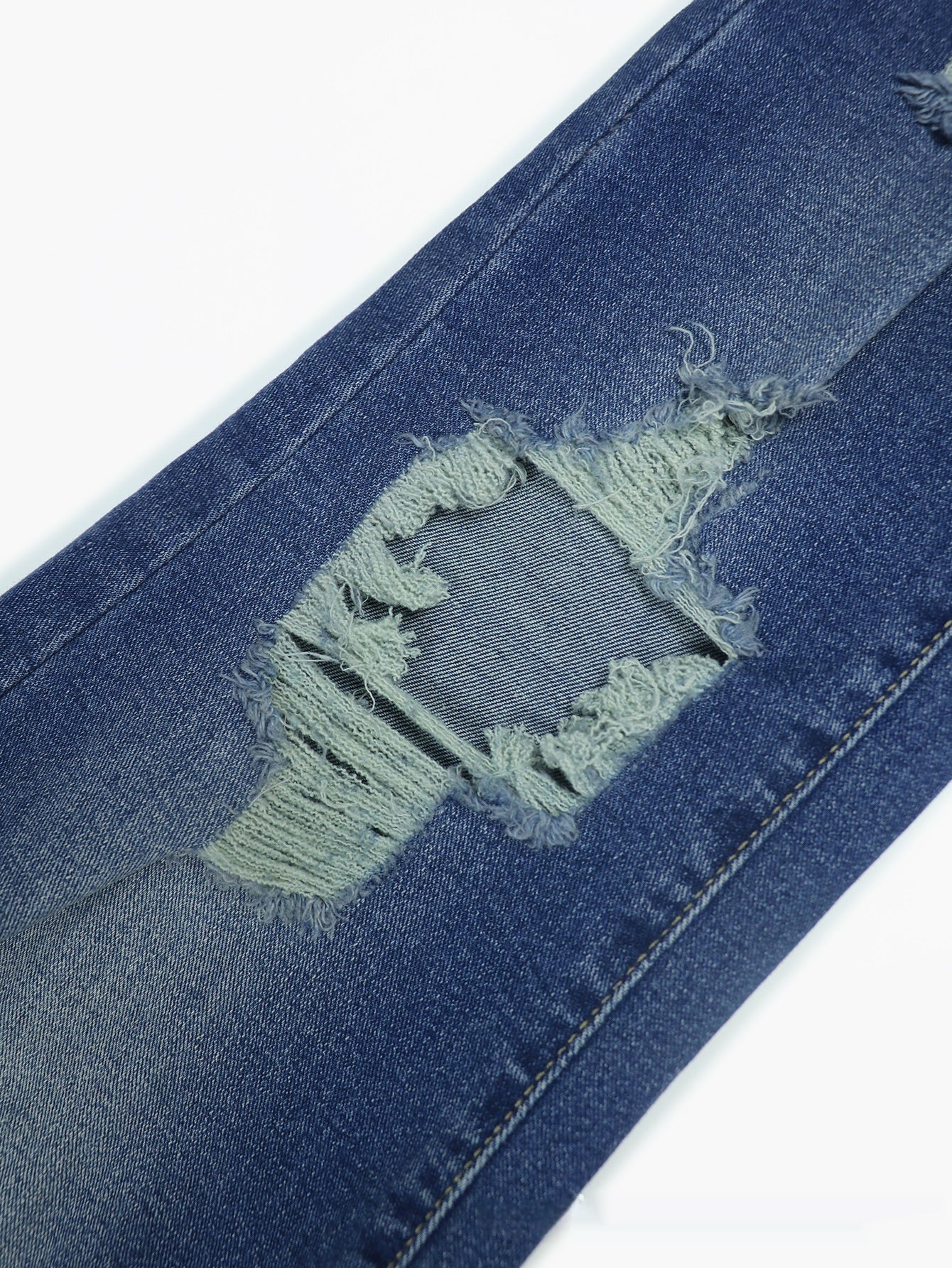 Dark Blue Tight High Waist Ripped Jeans Women’s Tight
