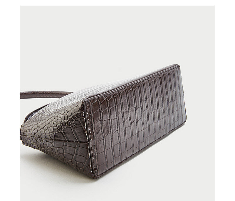 Dark Brown PU Leather Single Shoulder Bag Luxury Clothing - Brown