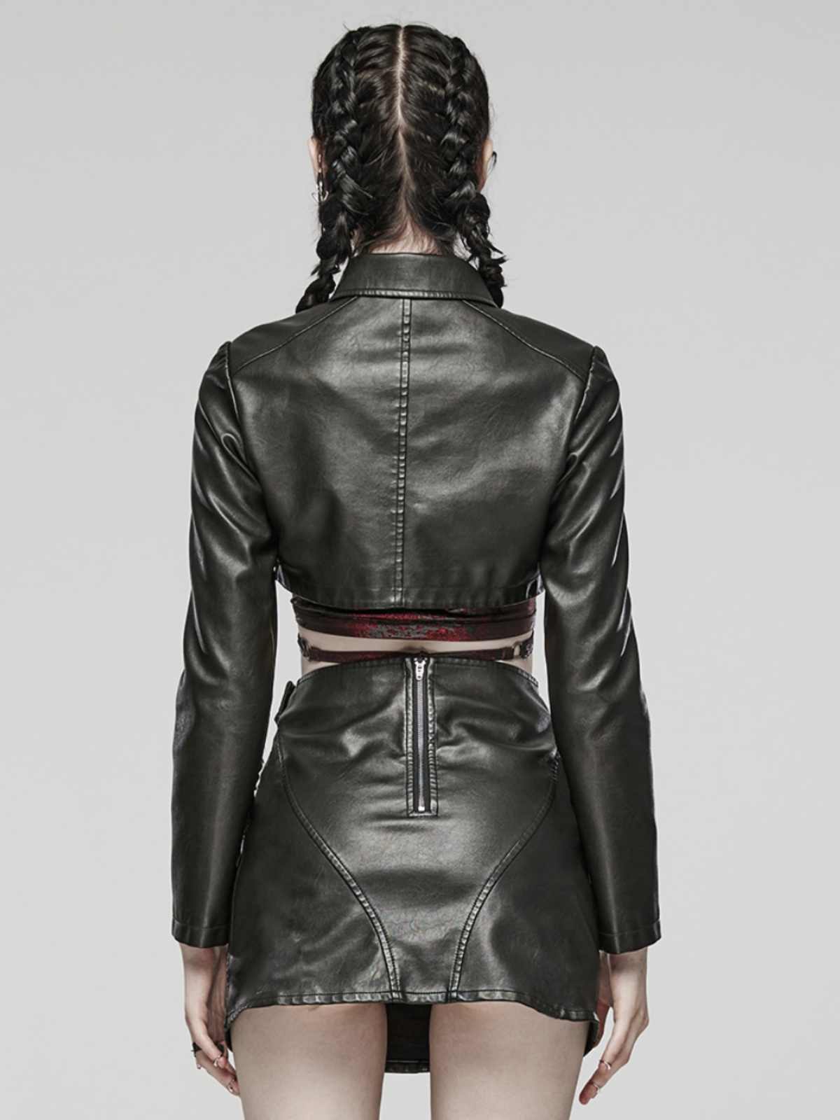 Women’s Dark Sweet Cool Short Leather Coat