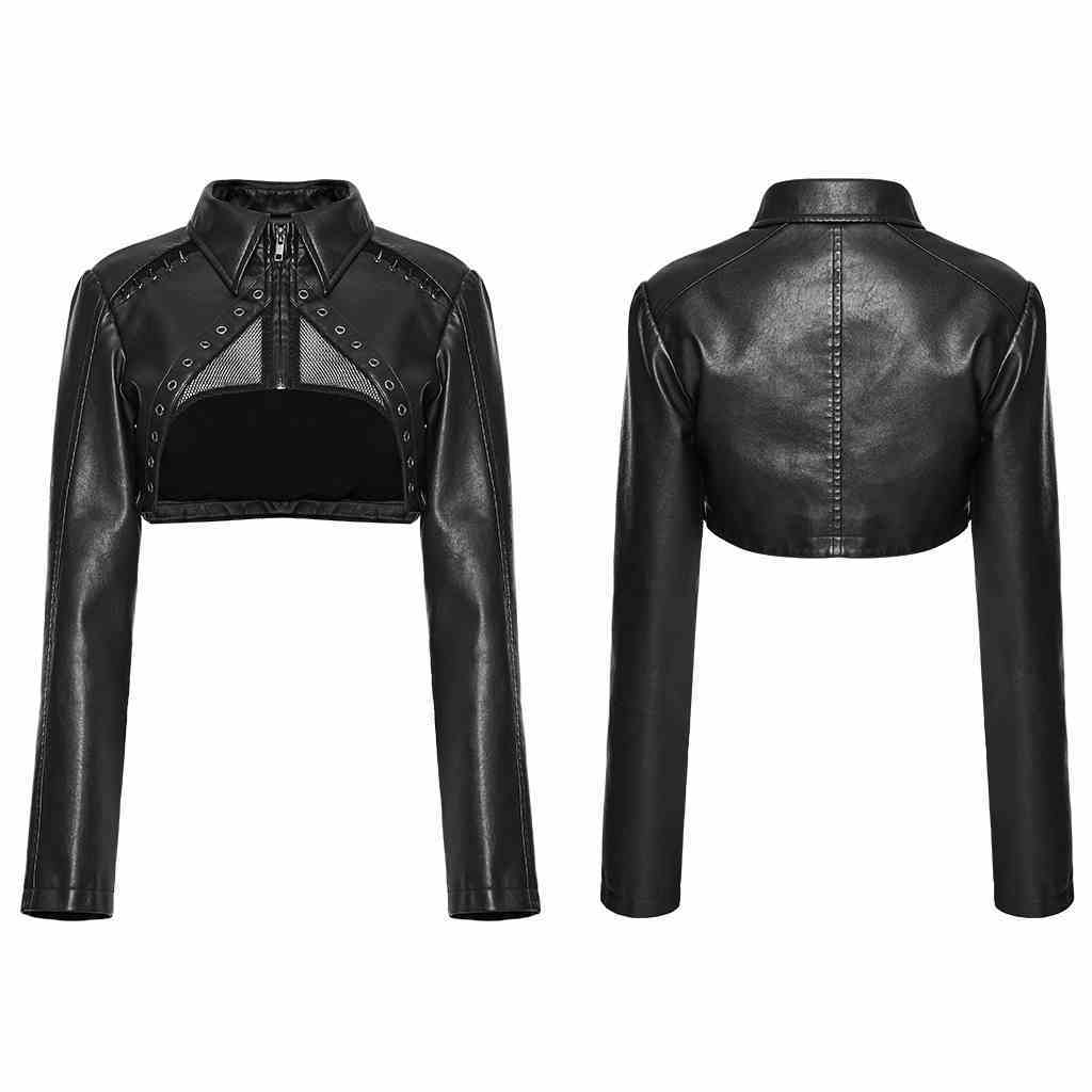 Women’s Dark Sweet Cool Short Leather Coat - Black / L