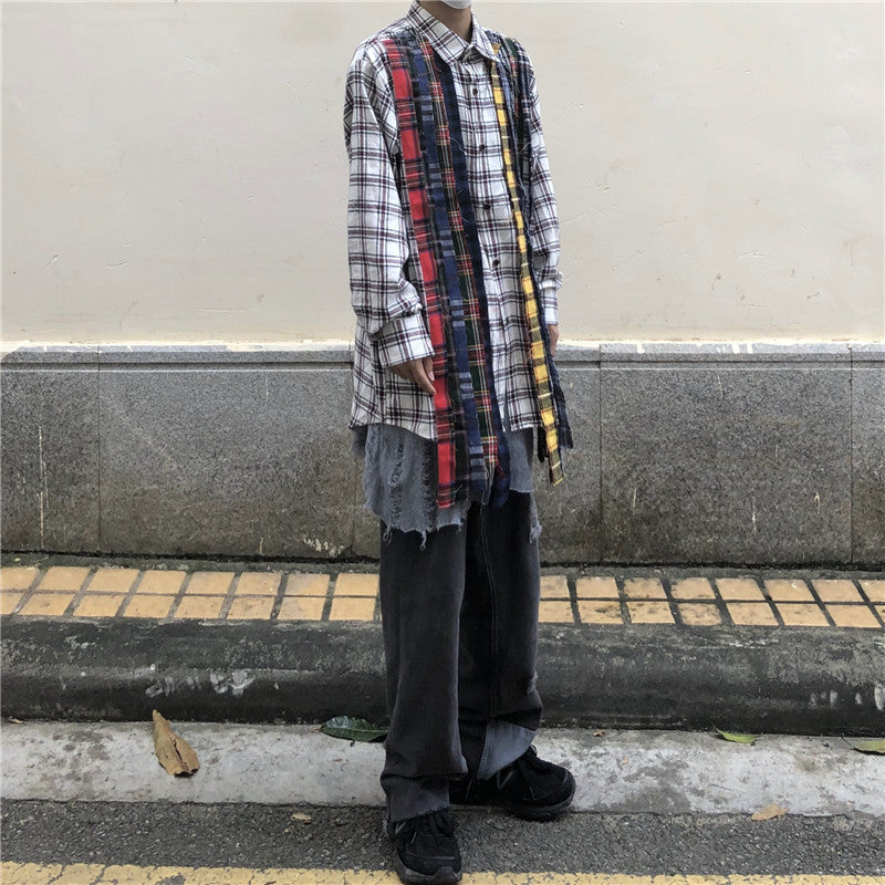 Stitching dark vintage destroys irregular shirts