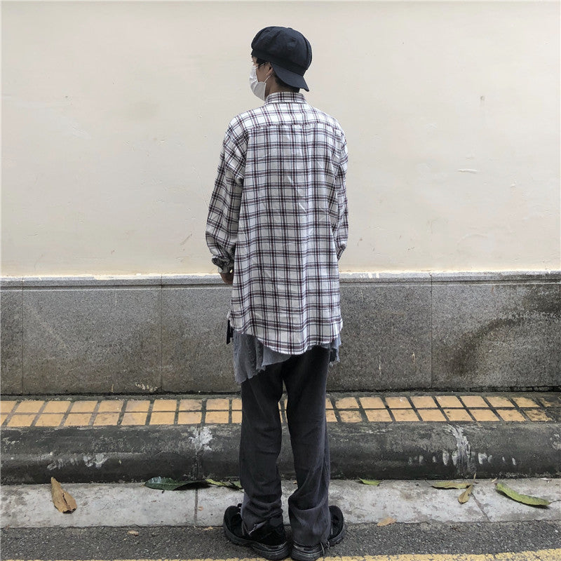 Stitching dark vintage destroys irregular shirts