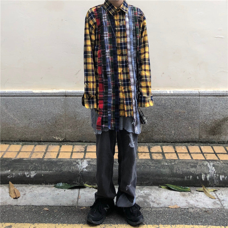 Stitching dark vintage destroys irregular shirts