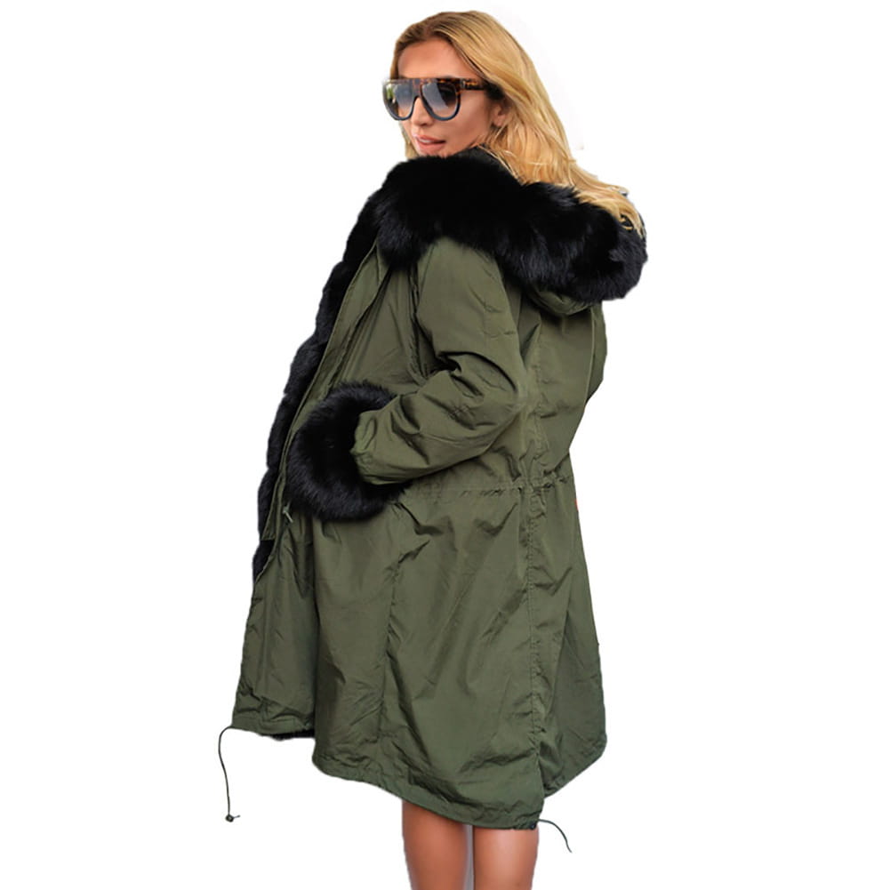 Cotton-padded Jacket Fur Collar Coat Hooded