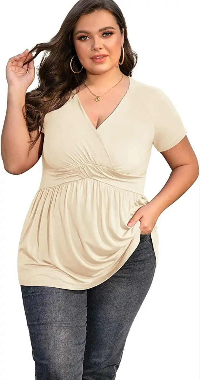 Women’s Plus Size T-shirt V-neck Top