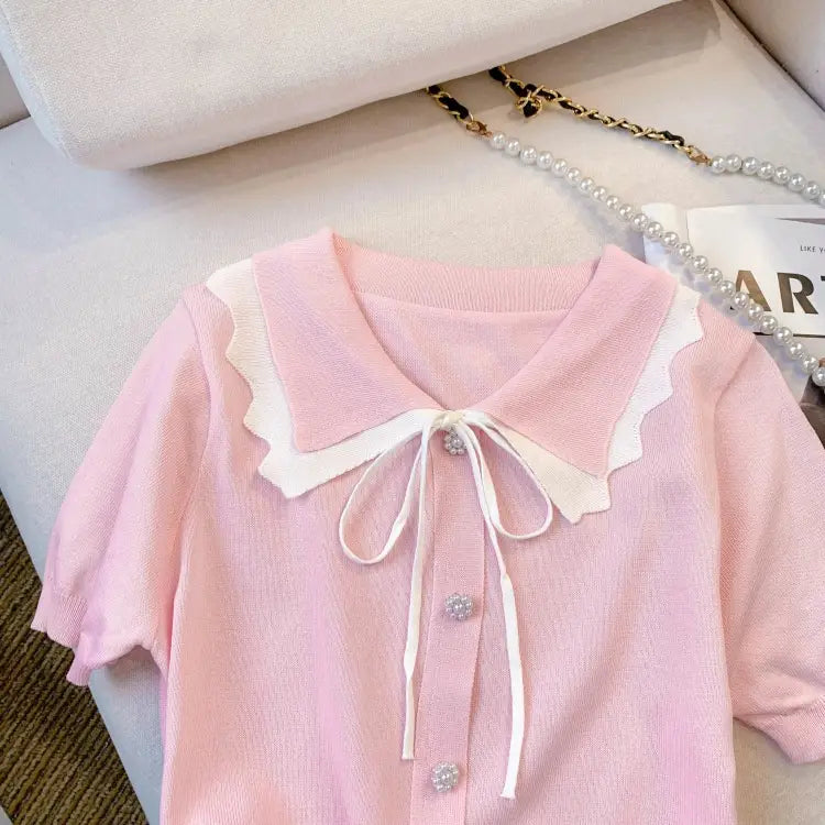 Women’s Design Short Sleeve Bow T-shirt