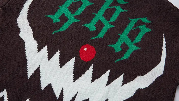 Alphabet Personality Devil Christmas Loose Sweater Men