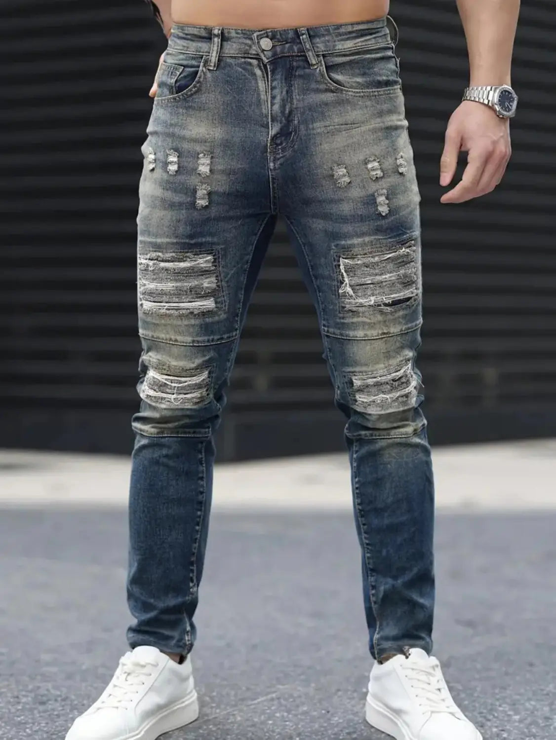 Men’s Fashion Ripped Cool High Street Jeans