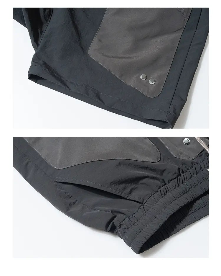 Men’s Casual Loose Shorts Contrast Patch